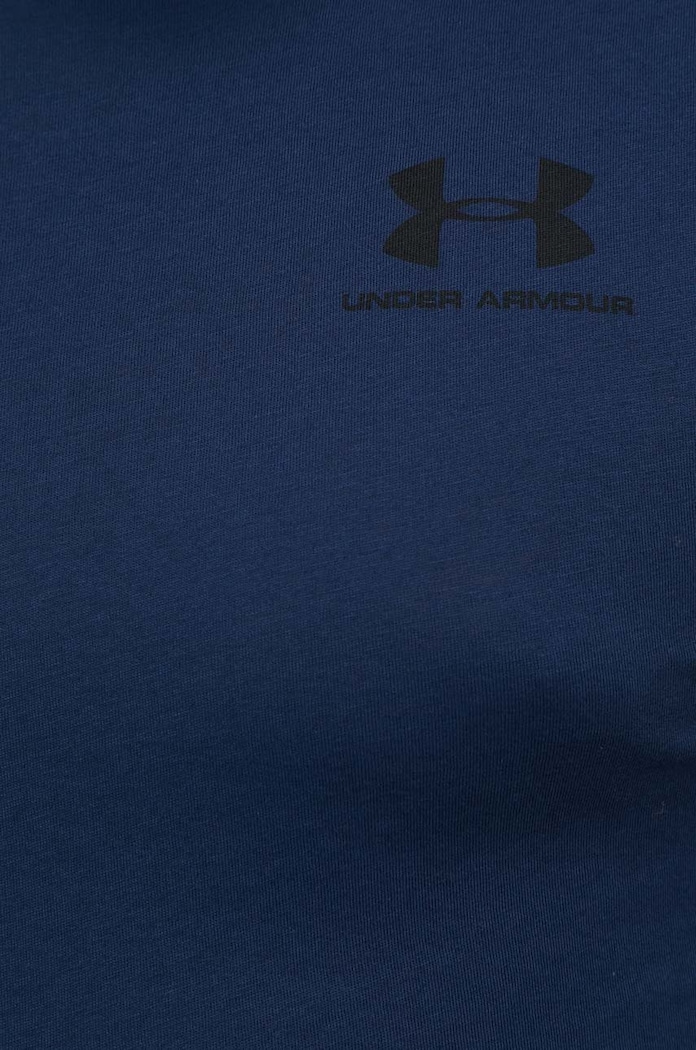 Under Armour tréninkové tričko pánské s bavlnou SPORTSTYLE LEFT CHEST 1326799 námořnická modř