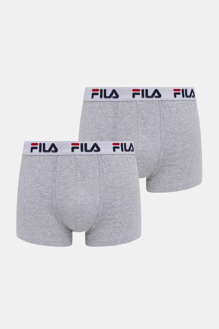 Fila přiléhavé boxerky pánské s bavlnou 2-pack pletenina šedá FU5016/2