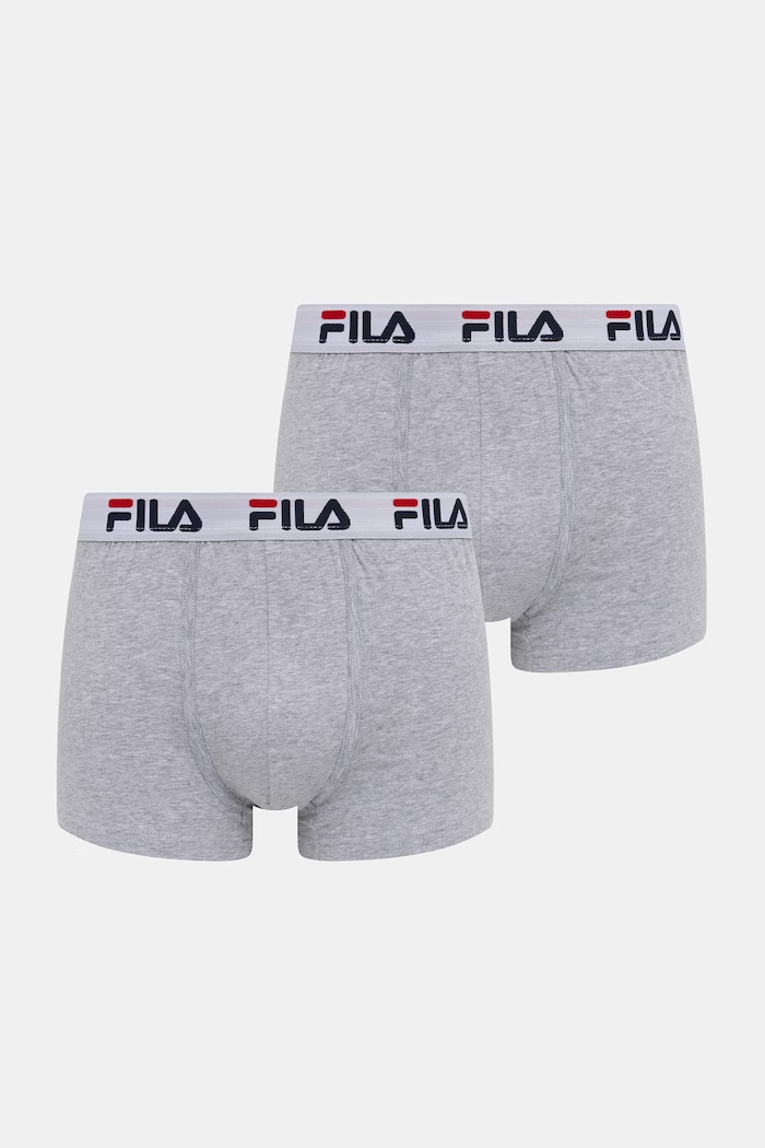 Fila přiléhavé boxerky pánské s bavlnou 2-pack pletenina šedá FU5016/2
