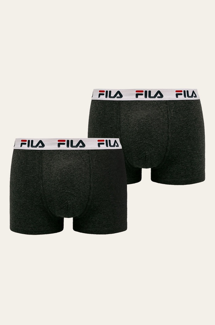 Fila bokserki dopasowane męskie z bawełną 2-pack nadruk szary FU5016/2