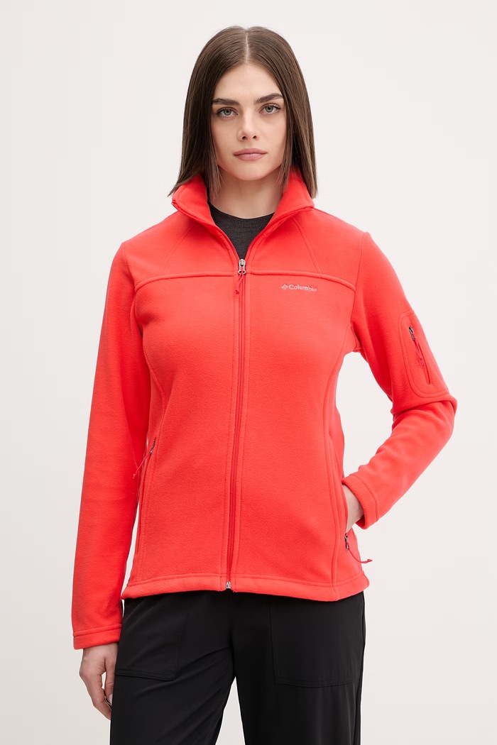 Columbia sports sweatshirt Fast Trek II plain red 1465351