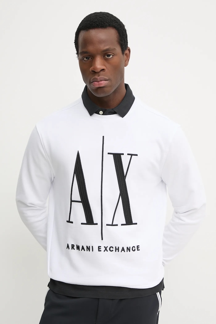 Armani Exchange felső pamut fehér 8NZMPA.ZJ1ZZ.NOS