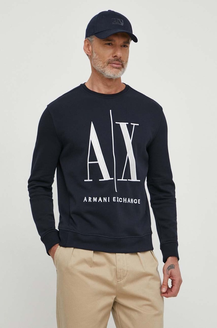 Armani Exchange felső pamut sötétkék 8NZMPA.ZJ1ZZ.NOS