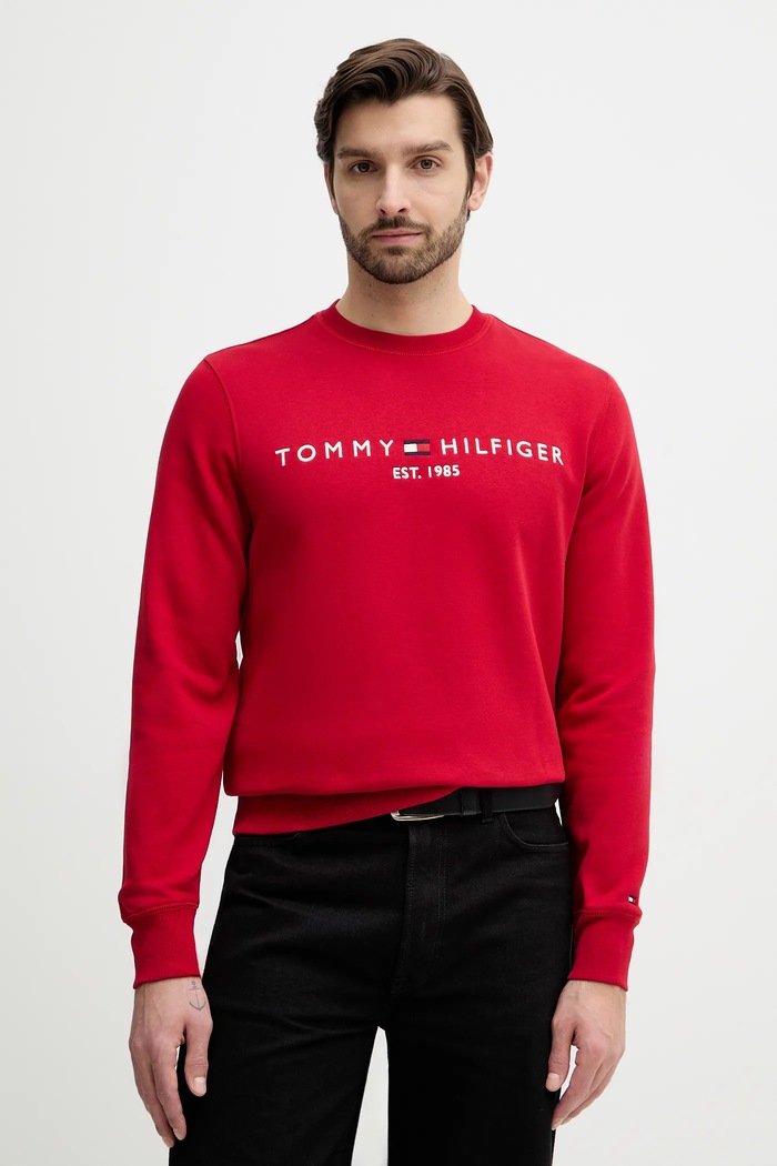 Tommy Hilfiger hanorac bărbătesc cu bumbac rosu MW0MW11596