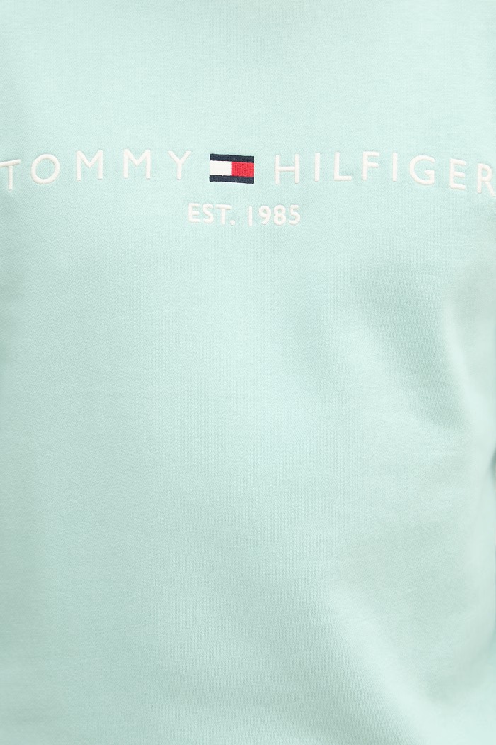 Tommy Hilfiger hanorac bărbătesc cu bumbac MW0MW11596 turcoaz