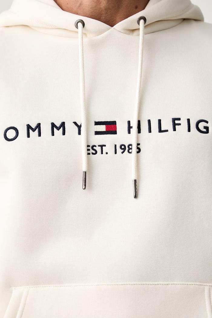 Tommy Hilfiger bluza z kapturem męska z bawełną MW0MW11599 beżowy