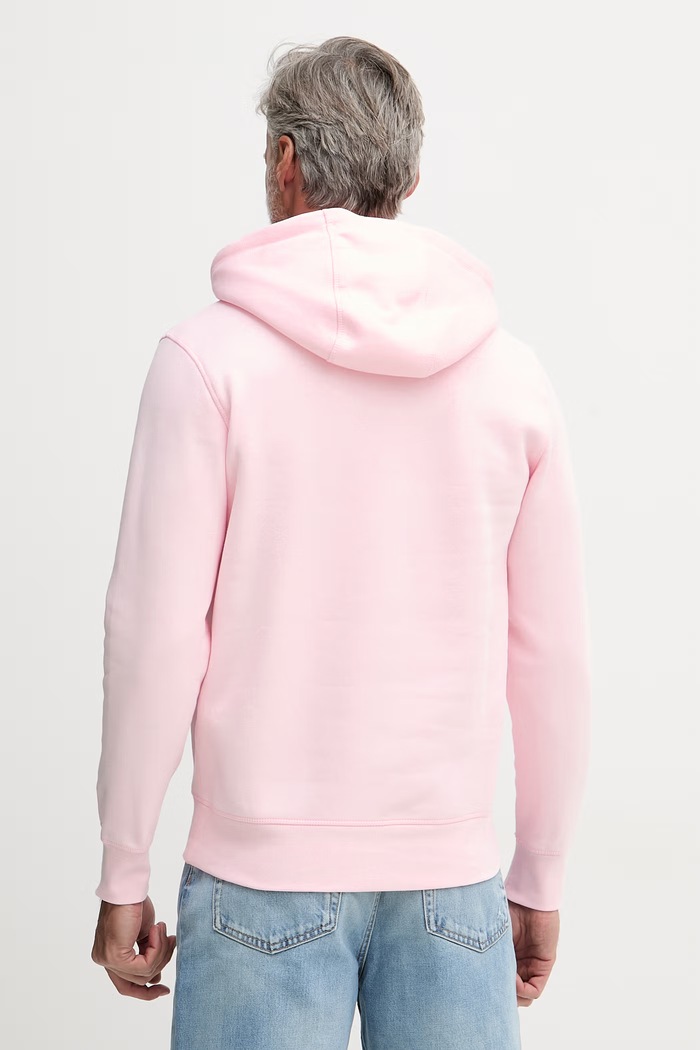 Oblečenie Tommy Hilfiger mikina s kapucňou pánska s bavlnou MW0MW11599 ružová