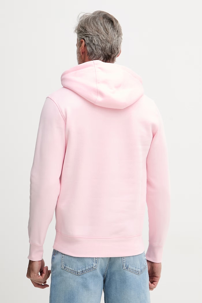 Oblečenie Tommy Hilfiger mikina s kapucňou pánska s bavlnou MW0MW11599 ružová