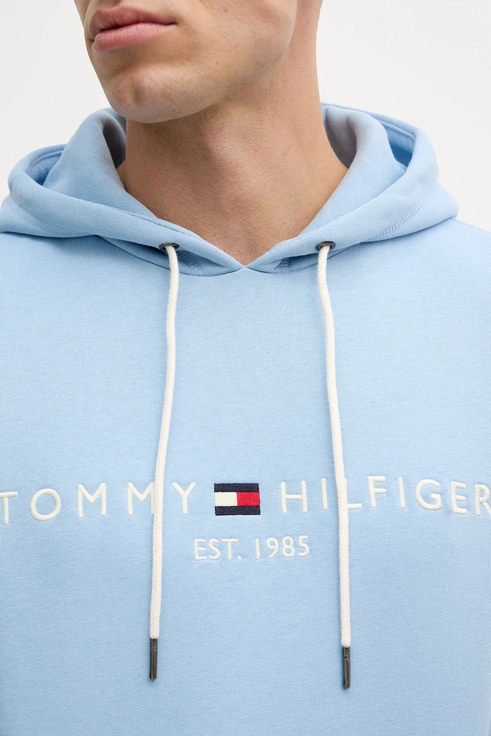 Tommy Hilfiger mikina s kapucňou pánska s bavlnou MW0MW11599 modrá