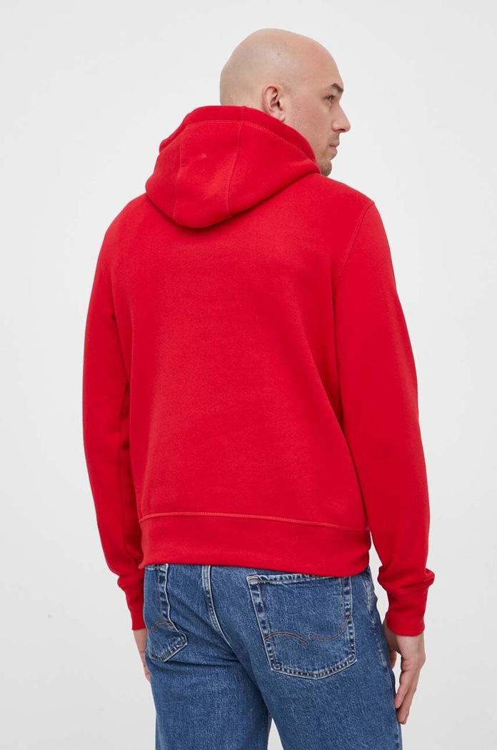 Ρούχα Tommy Hilfiger Μπλούζα με κουκούλα ανδρική με βαμβάκι MW0MW11599 κόκκινο