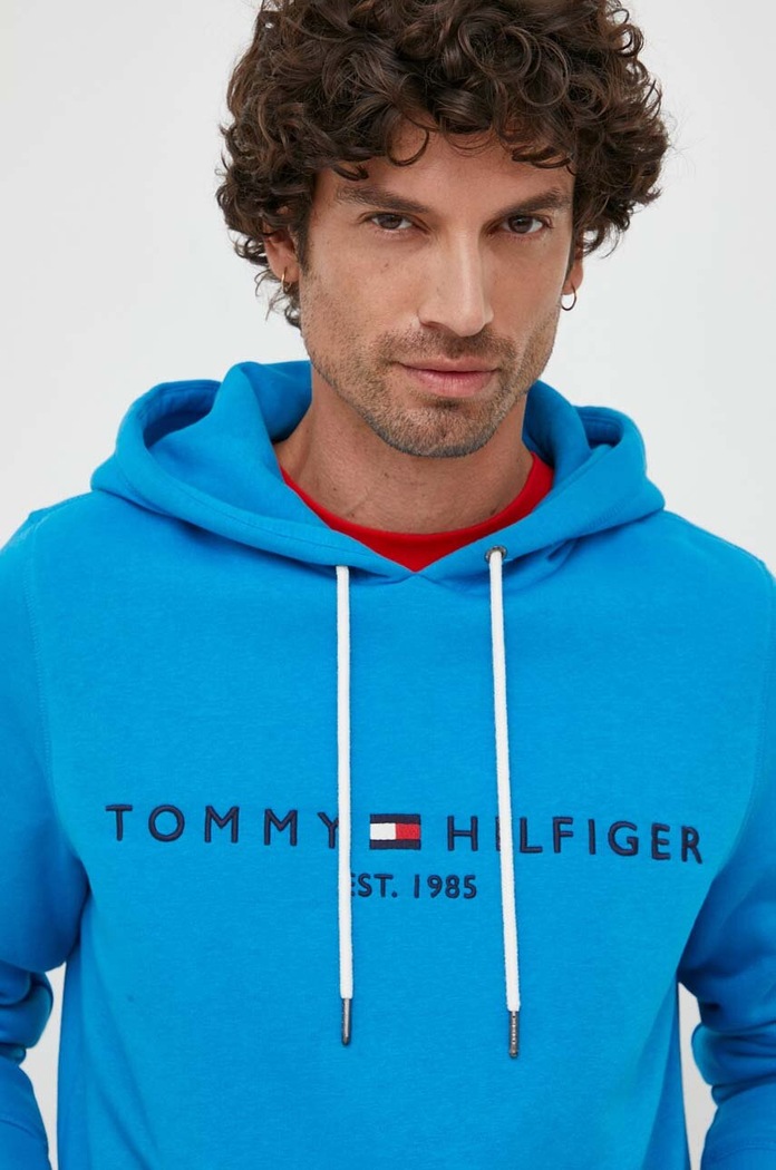 Tommy Hilfiger Dukserica sa kapuljačom muška s pamukom plava MW0MW11599