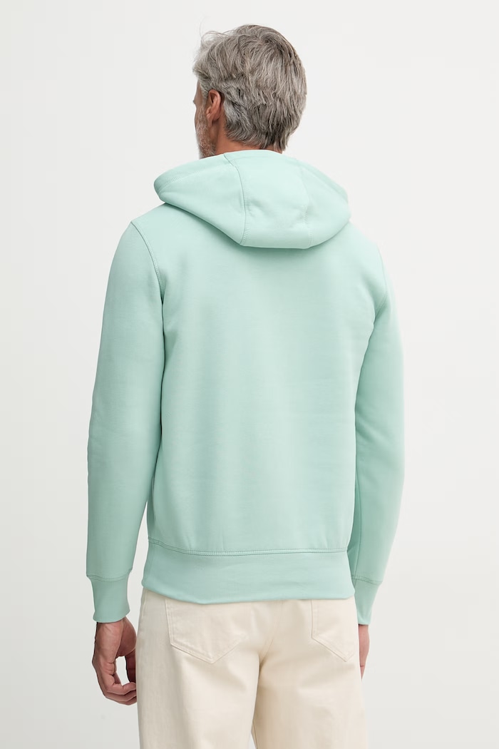Îmbrăcăminte Tommy Hilfiger hanorac cu glugă bărbătesc cu bumbac MW0MW11599 turcoaz