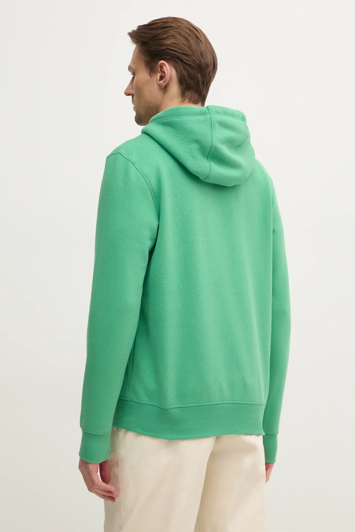 Oblečenie Tommy Hilfiger mikina s kapucňou pánska s bavlnou MW0MW11599 zelená