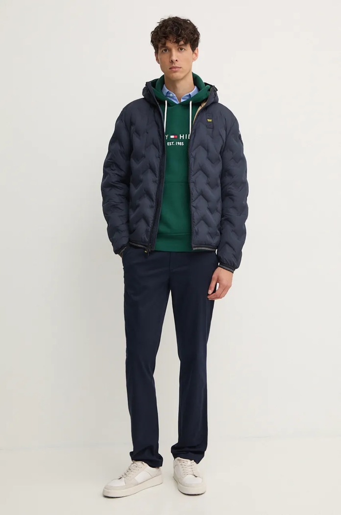 Tommy Hilfiger bluza z kapturem męska z bawełną MW0MW11599 zielony SS26