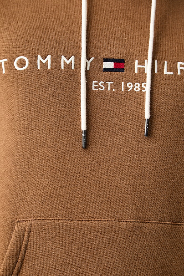Tommy Hilfiger bluza z kapturem męska z bawełną MW0MW11599 brązowy