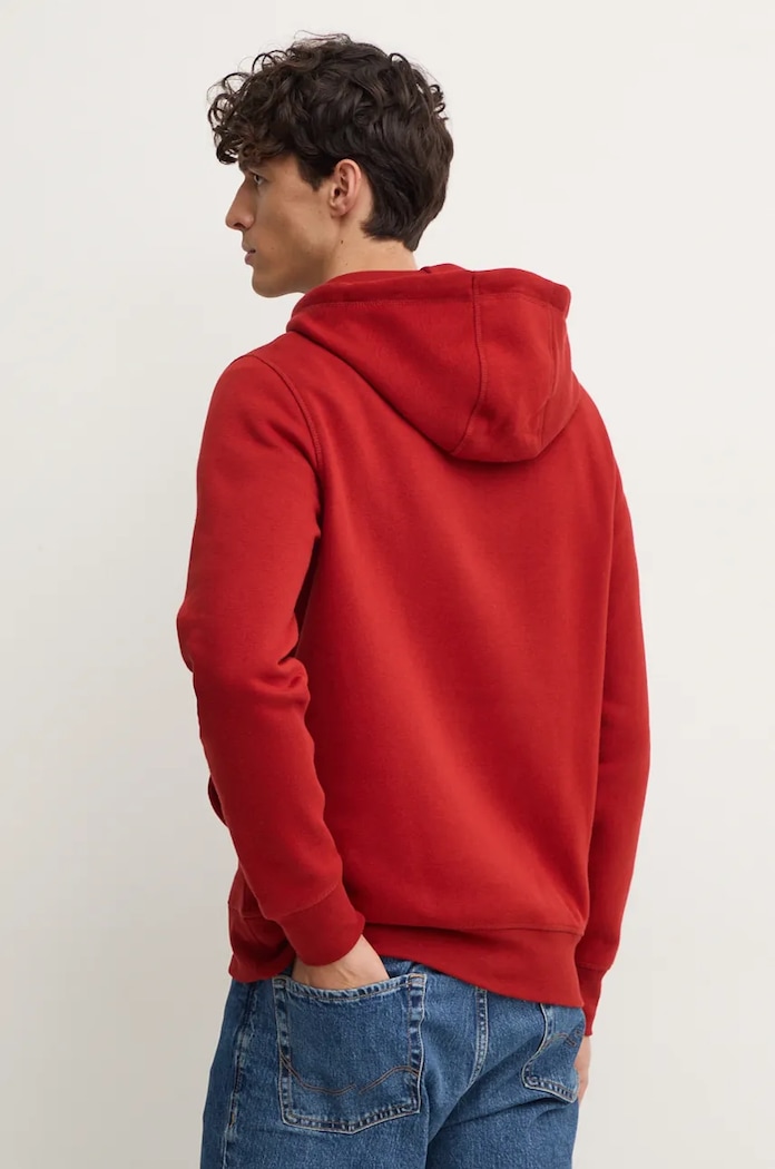 Oblečenie Tommy Hilfiger mikina s kapucňou pánska s bavlnou MW0MW11599 burgundské