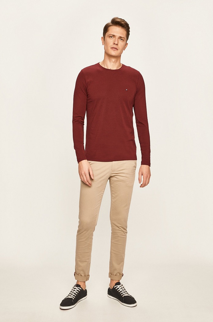 Tommy Hilfiger longsleeve MW0MW10804 bordowy SS26