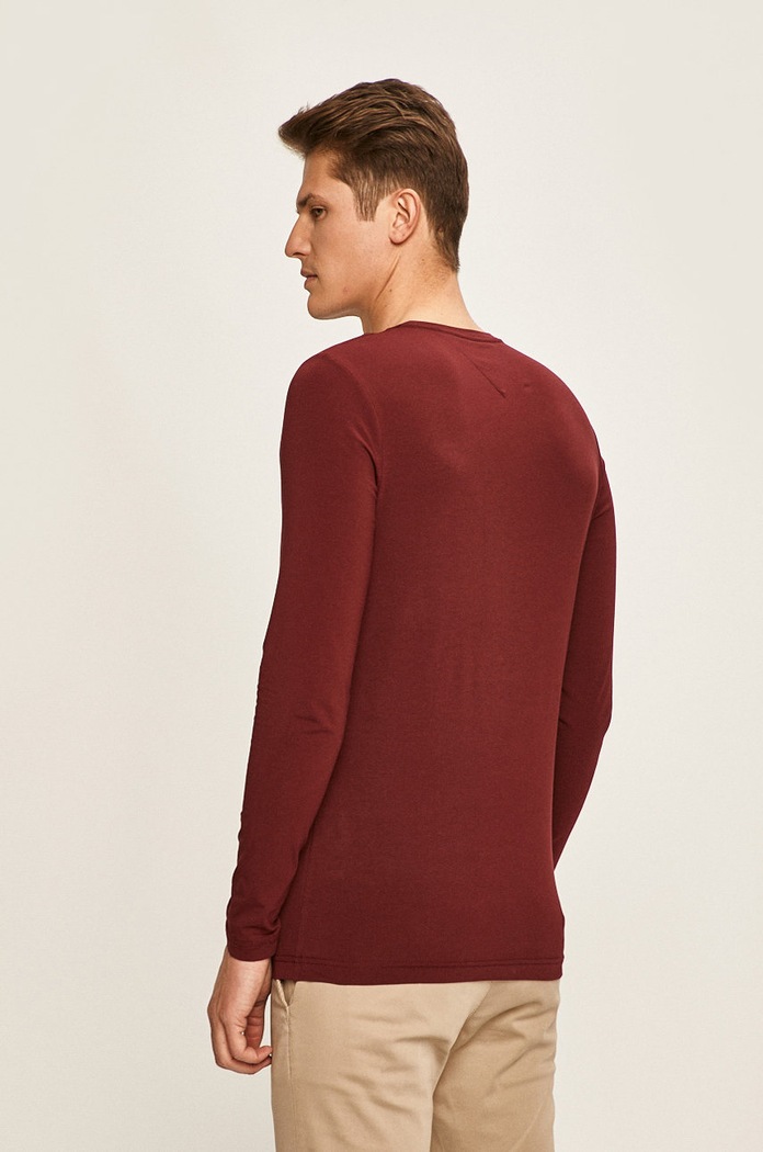 Odzież Tommy Hilfiger longsleeve MW0MW10804 bordowy