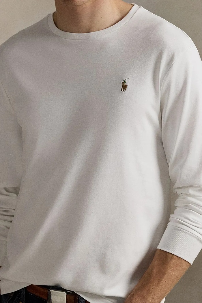 Polo Ralph Lauren - Pánske tričko s dlhým rukávom biela 710760121002