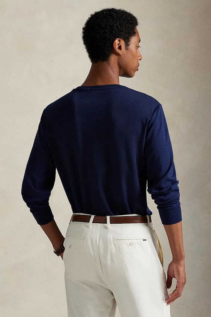 Polo Ralph Lauren - Pánske tričko s dlhým rukávom 710760121003 tmavomodrá AW19