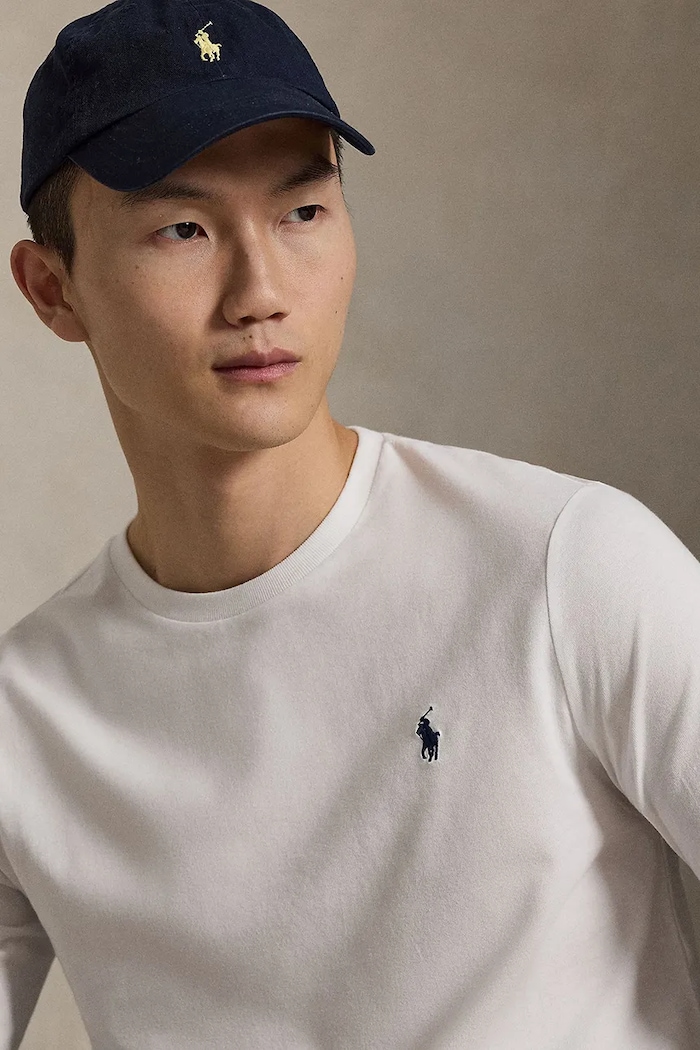 Polo Ralph Lauren - Pánske tričko s dlhým rukávom biela 710671468004