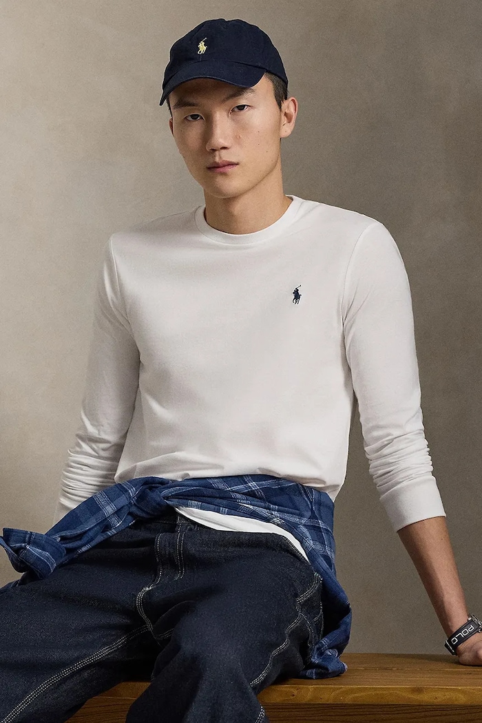Polo Ralph Lauren - Pánske tričko s dlhým rukávom 710671468004 biela