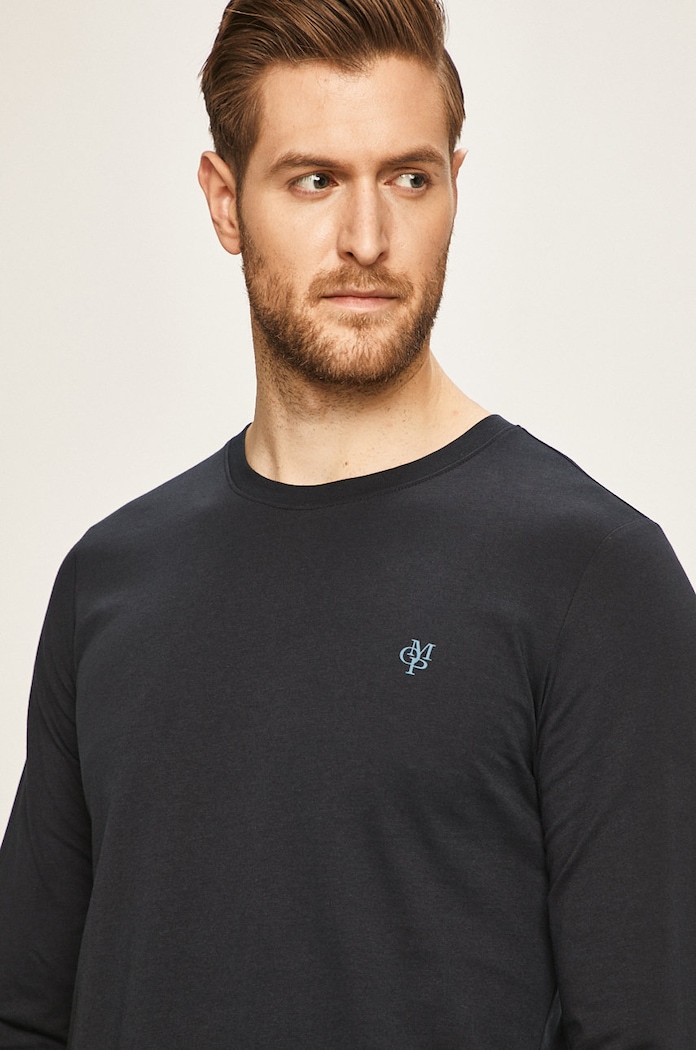 Marc O'Polo - Longsleeve bawełna granatowy B21222052022
