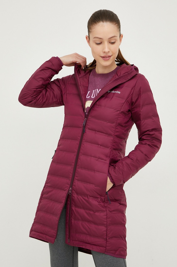 Columbia kurtka sportowa puchowa Lake pozostałe fioletowy 1859672