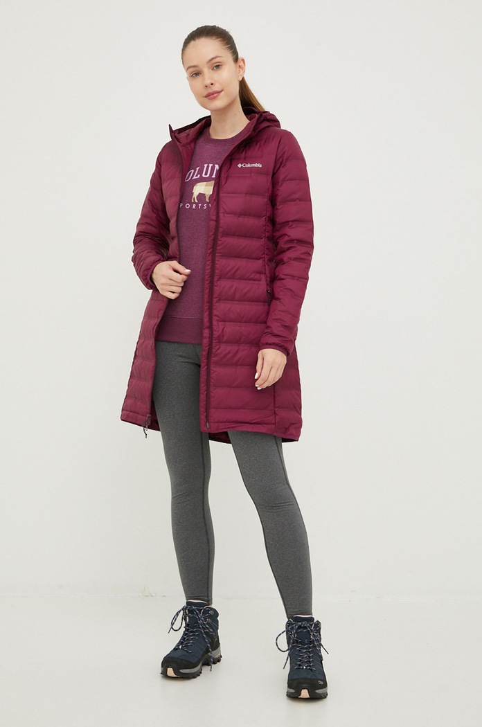 Columbia kurtka sportowa puchowa Lake 1859672 fioletowy AW22