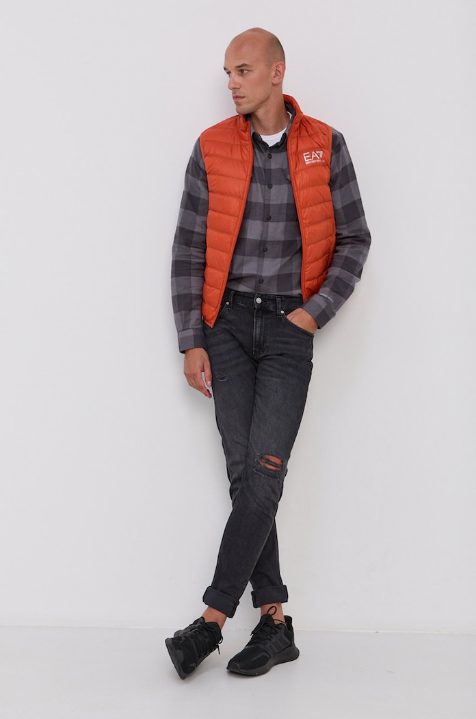 EA7 Emporio Armani bezrękawnik puchowy PN29Z.8NPQ01 pomarańczowy SS24