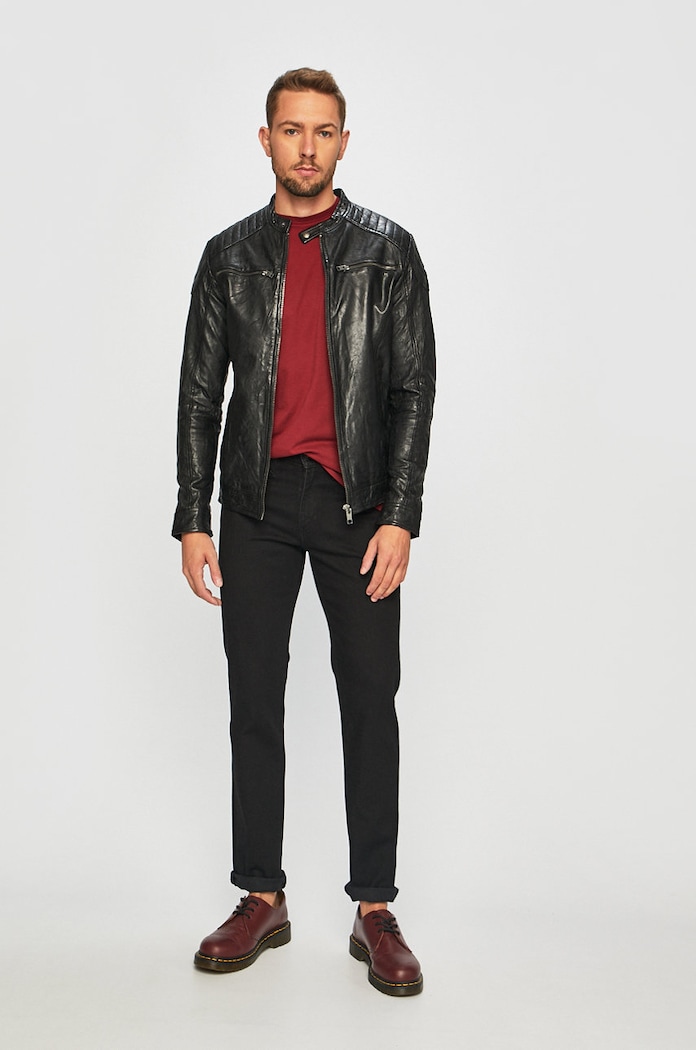 Jack & Jones - Bőrdzseki 12161382 fekete AA00