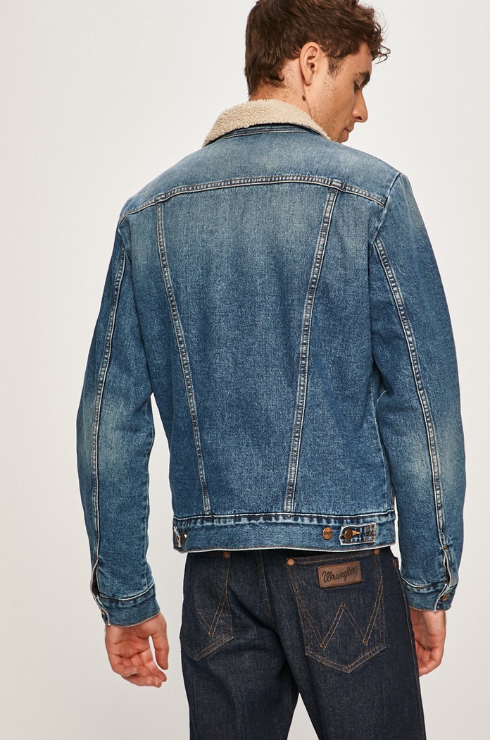 Îmbrăcăminte Wrangler geacă din denim W4MSUG10K albastru