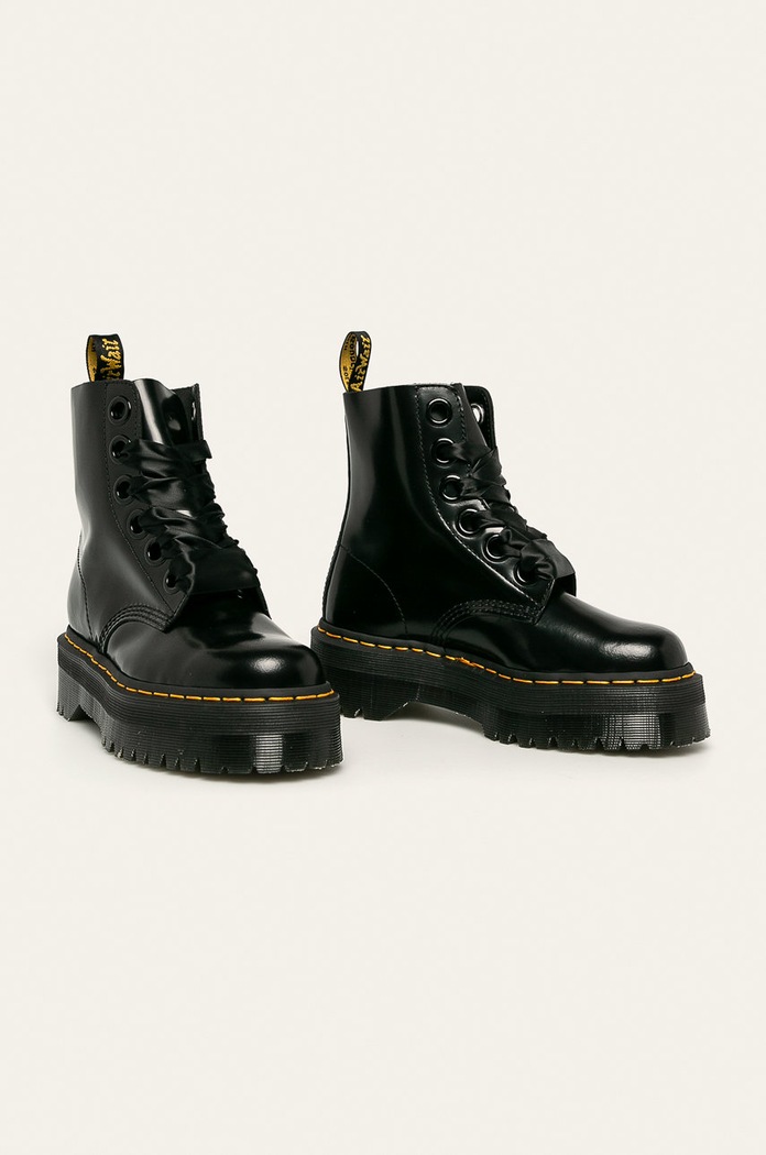 Dr. Martens - Workery skórzane Molly 24861001 czarny AW21