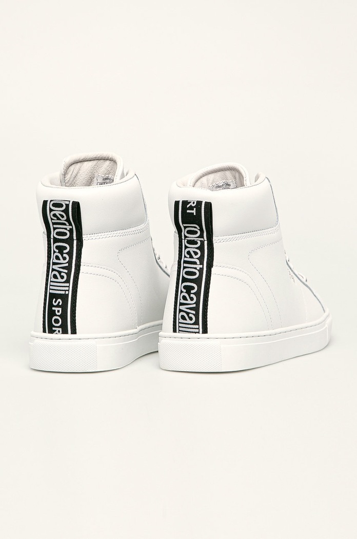 Încălțăminte Roberto Cavalli Sport - Ghete de piele JYX27Y.FT038 alb