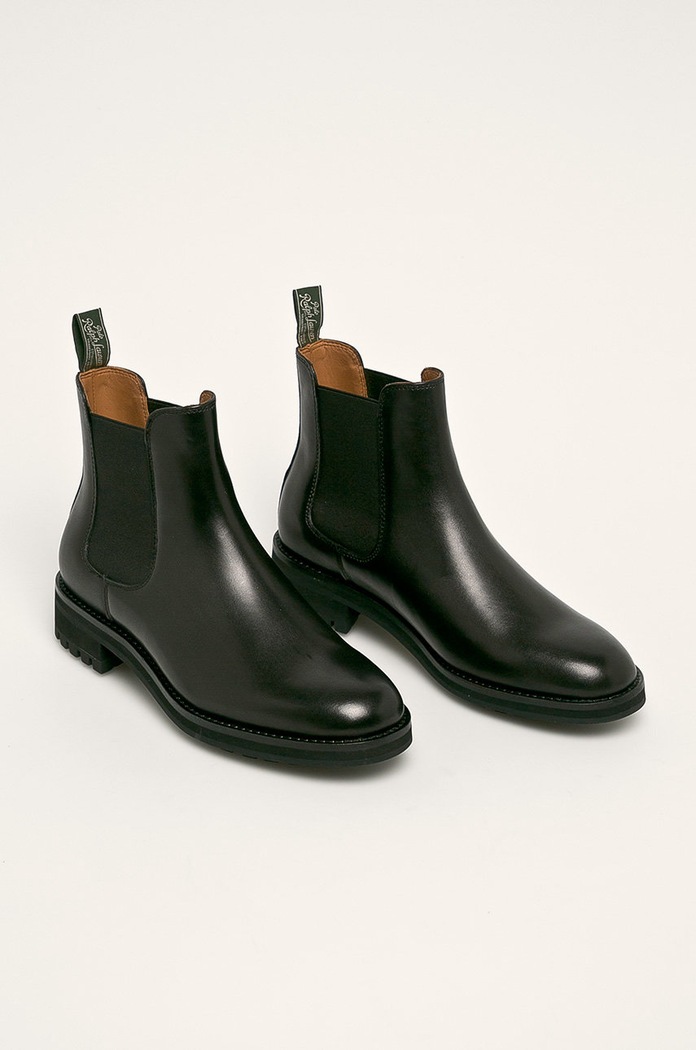 Polo Ralph Lauren - Δερμάτινες μπότες Τσέλσι 812754385001 μαύρο AW22