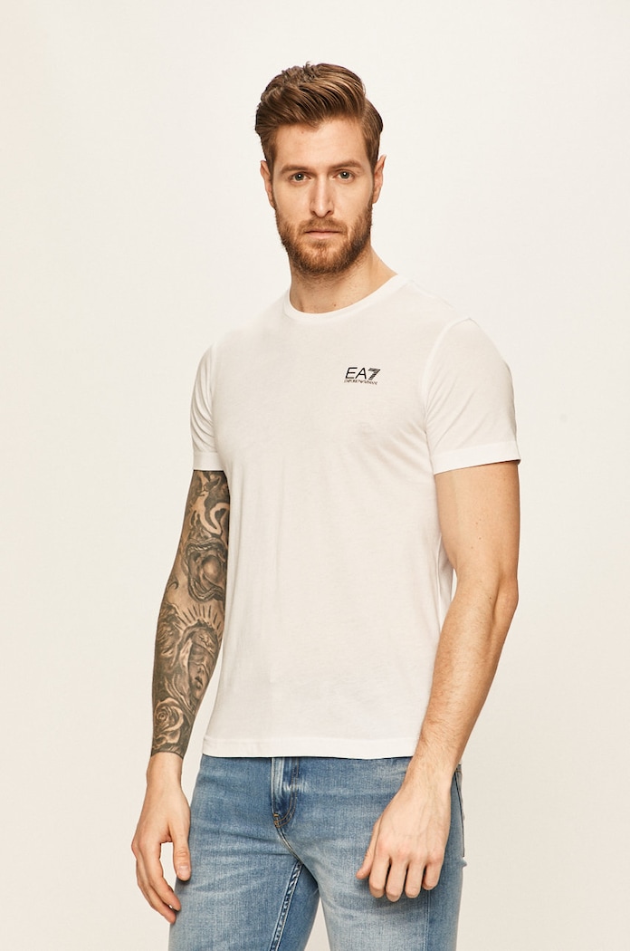 EA7 Emporio Armani - Majica bez uzorka bijela PJM9Z.8NPT51