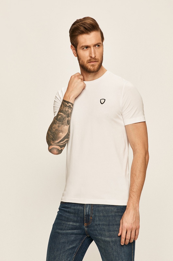 EA7 Emporio Armani - Pánske tričko s elastanom biela PJ03Z.8NPTL7