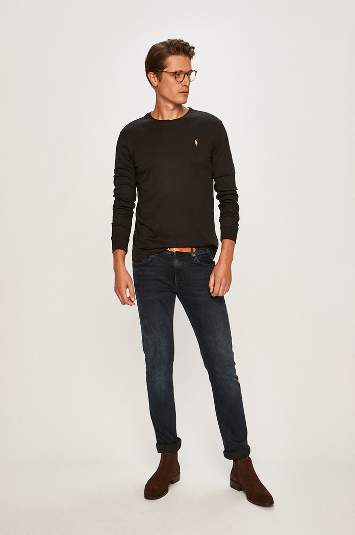 Polo Ralph Lauren - Pánske tričko s dlhým rukávom 710760121001 čierna AW19