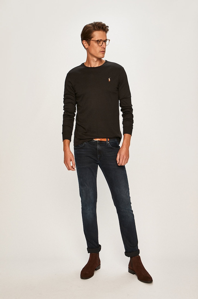 Polo Ralph Lauren - Pánske tričko s dlhým rukávom 710760121001 čierna AW19