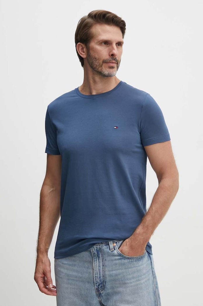 Tričko Tommy Hilfiger slim tmavomodrá MW0MW10800