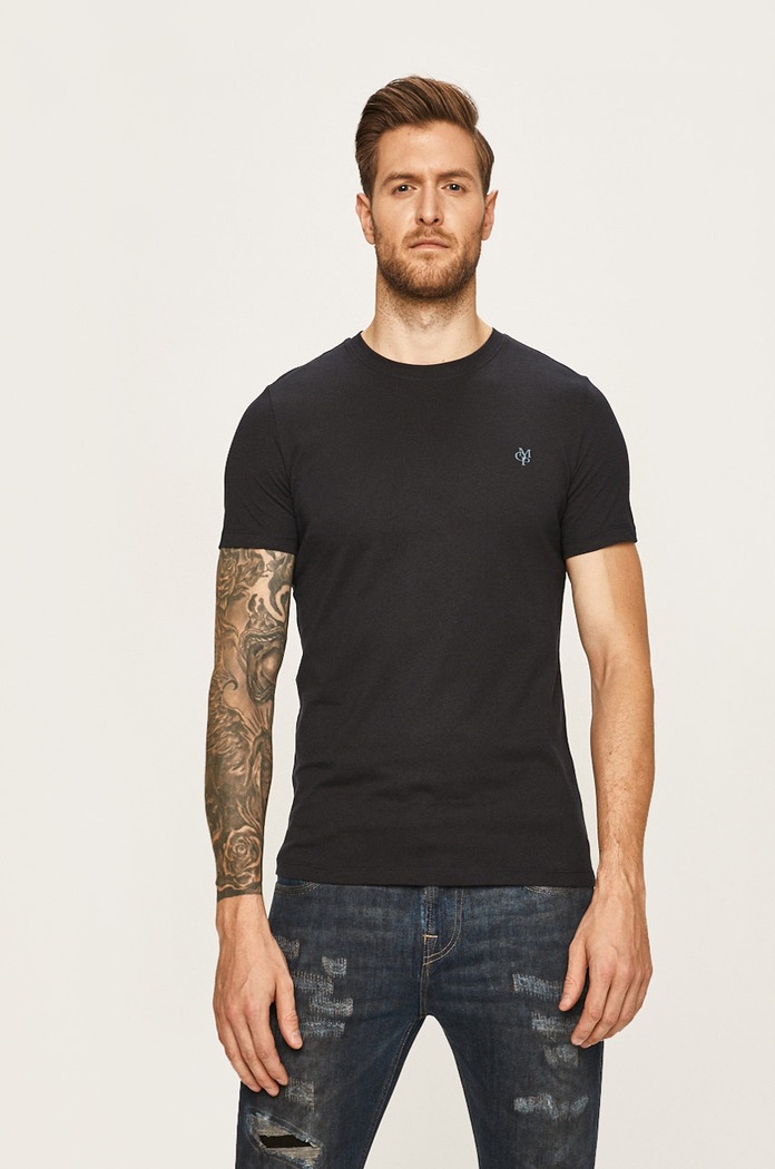 Marc O'Polo - T-shirt bawełna granatowy B21222051068