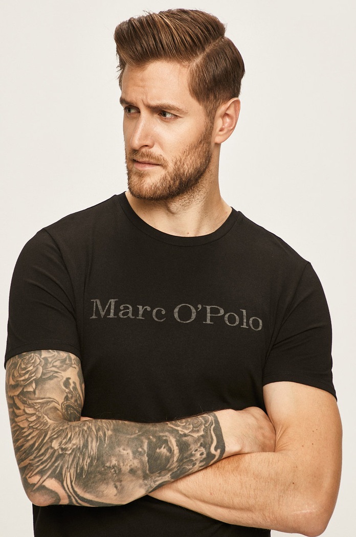 Marc O'Polo - Pánske tričko potlač čierna B21222051230