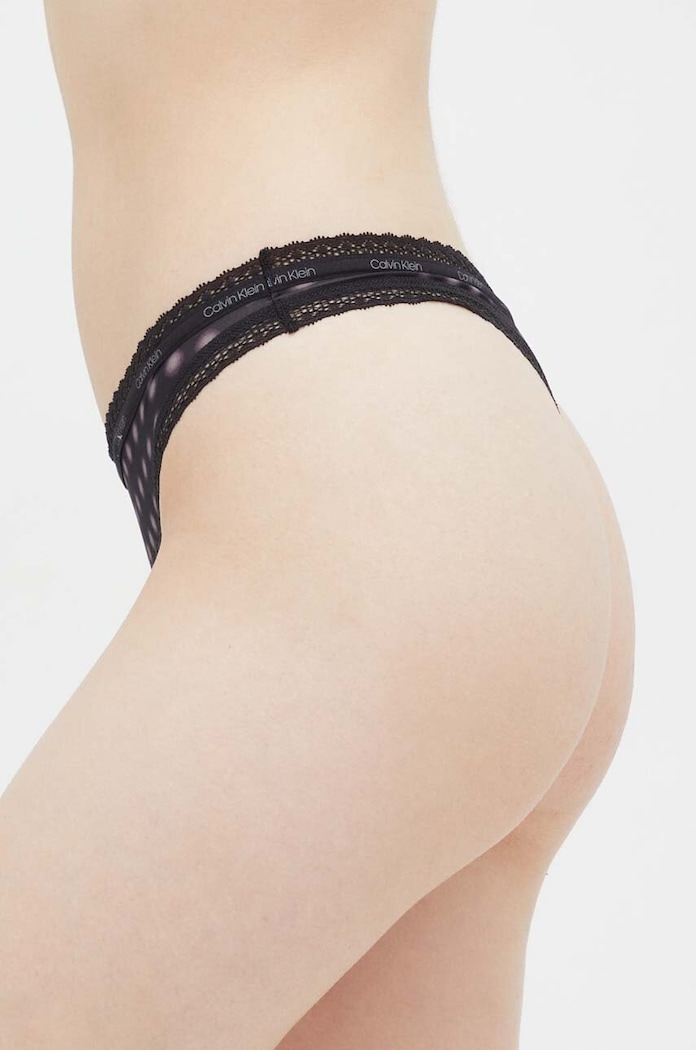 Calvin Klein Underwear stringi 000QD3763E czarny AA00