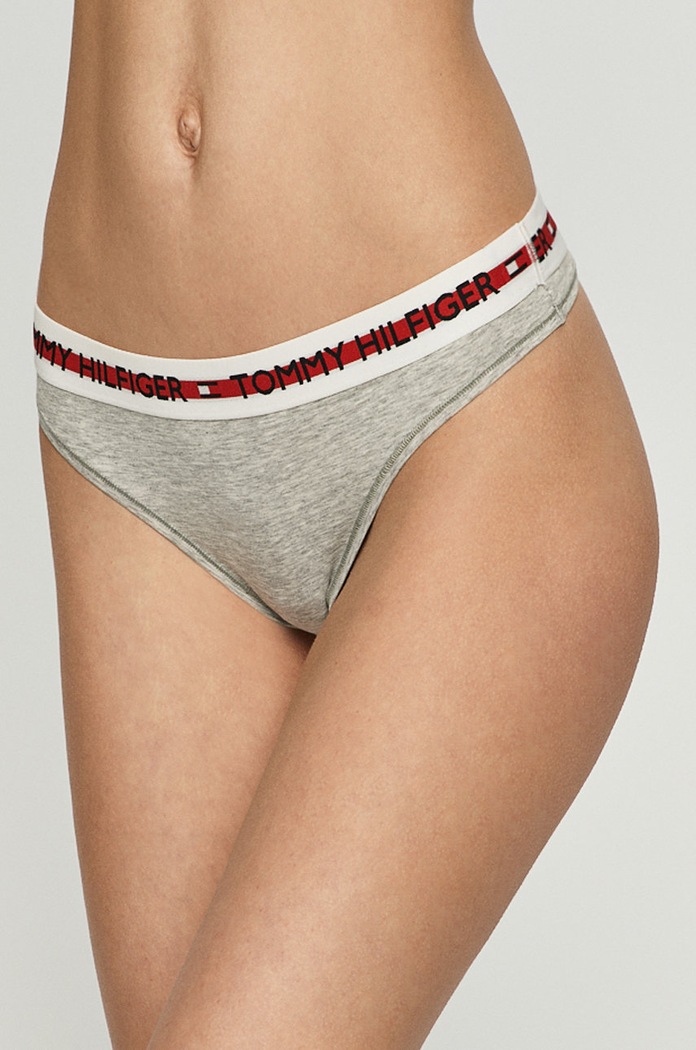 Tommy Hilfiger - Στρινγκ πλεκτό ύφασμα γκρί UW0UW02458