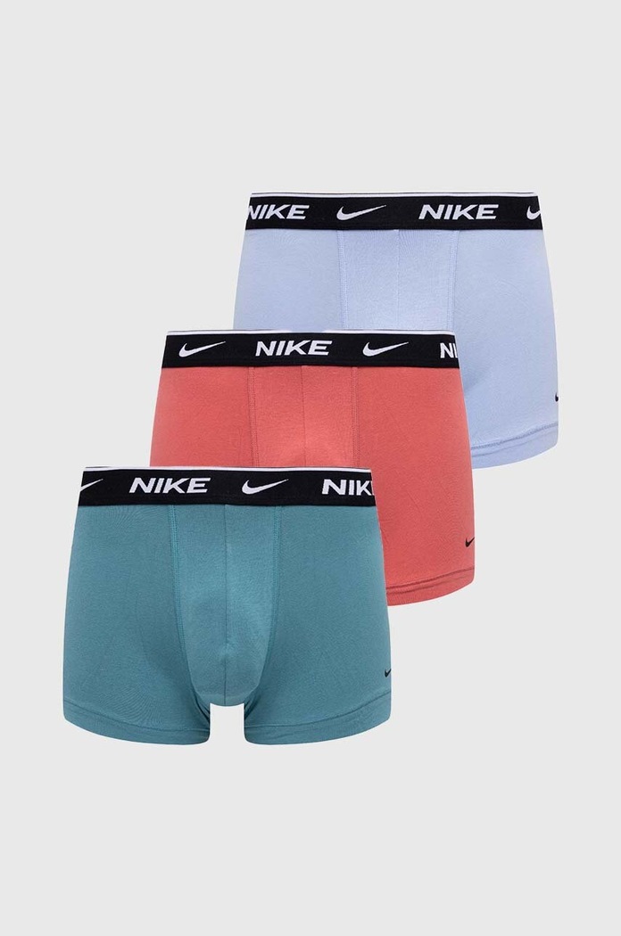 Nike облягаючі боксери чоловічі бавовняні з еластаном 3 шт. трикотаж блакитний KE1008
