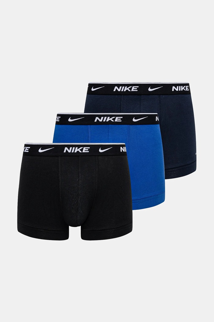 Nike εφαρμοστά μποξεράκια ανδρικά βαμβάκι με ελαστάν 3-pack σκούρο μπλε KE1008