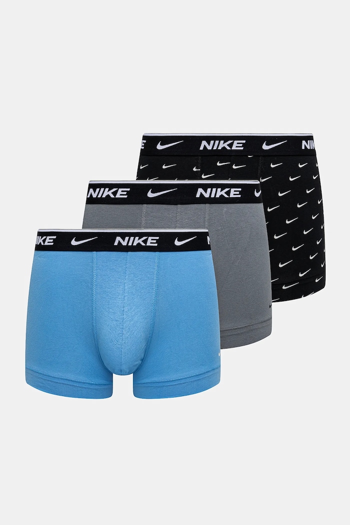 Nike εφαρμοστά μποξεράκια ανδρικά βαμβάκι με ελαστάν 3-pack γκρί KE1008