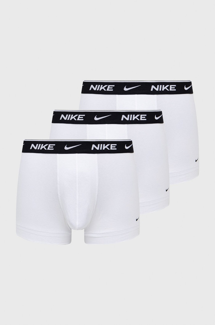 Nike εφαρμοστά μποξεράκια ανδρικά βαμβάκι με ελαστάν 3-pack εφαρμοστό σορτς μπόξερ λευκό KE1008