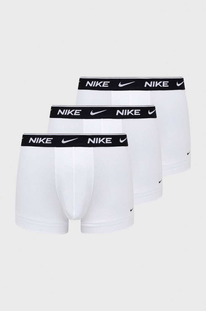 Nike εφαρμοστά μποξεράκια ανδρικά βαμβάκι με ελαστάν 3-pack εφαρμοστό σορτς μπόξερ λευκό KE1008