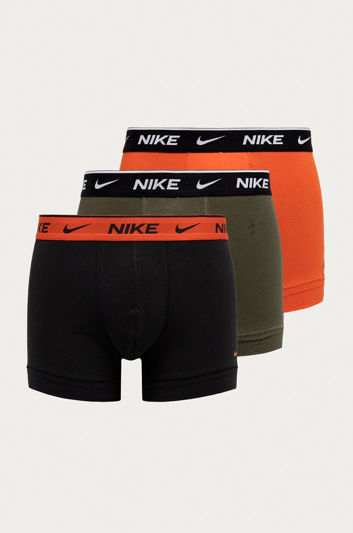 Nike priliehavé boxerky pánske bavlnené s elastanom 3-pak oranžová KE1008